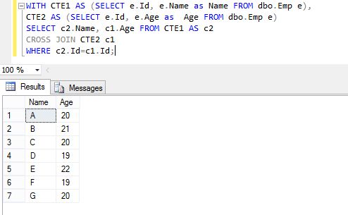 Use Multiple CTE in Single Select Statement
